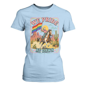 We Pride at Dawn Retro Rainbow Cowgirl T Shirt For Women Pride Month Country Western Vibes