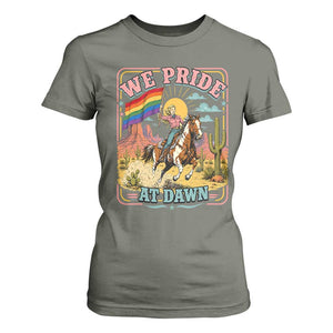 We Pride at Dawn Retro Rainbow Cowgirl T Shirt For Women Pride Month Country Western Vibes