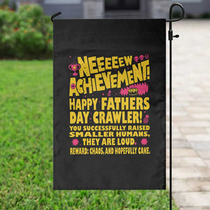 New Achievement Happy Fathers Day Crawler Garden Flag Funny Gamer Dad LitRPG Gaming Milestone