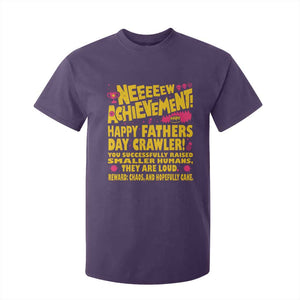 New Achievement Happy Fathers Day Crawler T Shirt For Kid Funny Gamer Dad LitRPG Gaming Milestone