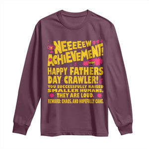 New Achievement Happy Fathers Day Crawler Long Sleeve Shirt Funny Gamer Dad LitRPG Gaming Milestone