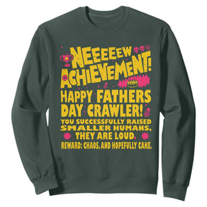 New Achievement Happy Fathers Day Crawler Sweatshirt Funny Gamer Dad LitRPG Gaming Milestone