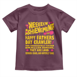 New Achievement Happy Fathers Day Crawler Toddler T Shirt Funny Gamer Dad LitRPG Gaming Milestone
