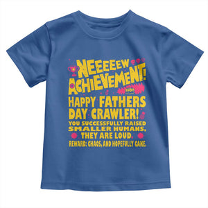 New Achievement Happy Fathers Day Crawler Toddler T Shirt Funny Gamer Dad LitRPG Gaming Milestone