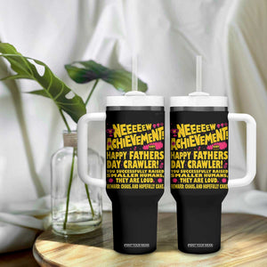 New Achievement Happy Fathers Day Crawler Tumbler With Handle Funny Gamer Dad LitRPG Gaming Milestone