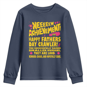 New Achievement Happy Fathers Day Crawler Youth Sweatshirt Funny Gamer Dad LitRPG Gaming Milestone
