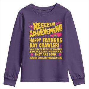 New Achievement Happy Fathers Day Crawler Youth Sweatshirt Funny Gamer Dad LitRPG Gaming Milestone