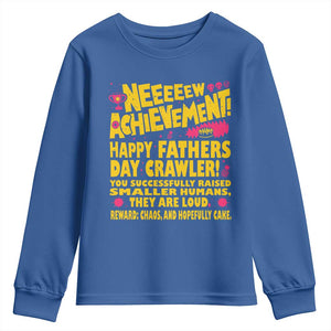 New Achievement Happy Fathers Day Crawler Youth Sweatshirt Funny Gamer Dad LitRPG Gaming Milestone