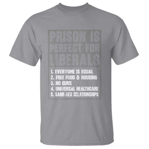 Prison Is Perfect For Liberals T Shirt Satirical List Retro Grunge Conservative Humor