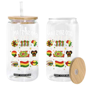 God Says I Am Juneteenth Christian Glass Can Pan-African Afrocentric Faith Bible Verses Freedom Day