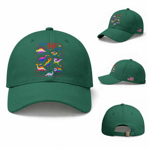 Cute Rainbow Dinosaur LGBTQ Ally Baseball Cap You Are Safe With Me Pride Month