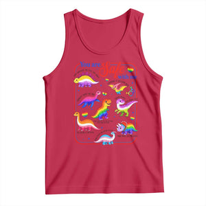 Cute Rainbow Dinosaur LGBTQ Ally Tank Top You Are Safe With Me Pride Month