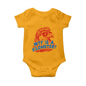 WTF Is A Kilometer Funny American Bald Eagle Baby Onesie Patriotic 4th of July Humor