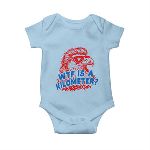 WTF Is A Kilometer Funny American Bald Eagle Baby Onesie Patriotic 4th of July Humor