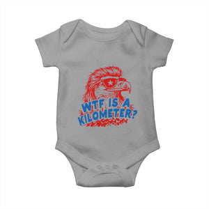 WTF Is A Kilometer Funny American Bald Eagle Baby Onesie Patriotic 4th of July Humor