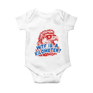 WTF Is A Kilometer Funny American Bald Eagle Baby Onesie Patriotic 4th of July Humor