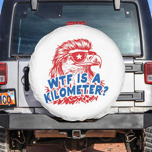 WTF Is A Kilometer Funny American Bald Eagle Spare Tire Cover Patriotic 4th of July Humor