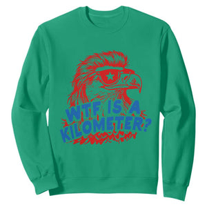 WTF Is A Kilometer Funny American Bald Eagle Sweatshirt Patriotic 4th of July Humor
