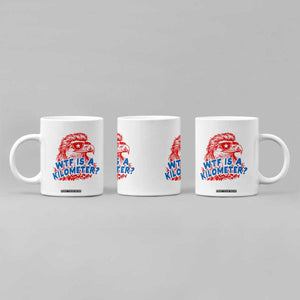 WTF Is A Kilometer Funny American Bald Eagle Coffee Mug Patriotic 4th of July Humor