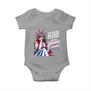 Patriotic Lady Liberty Feminist Graphic Baby Onesie Can Someone Please Just Put A Woman In Charge Funny Feminism
