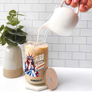 Patriotic Lady Liberty Feminist Graphic Glass Can Can Someone Please Just Put A Woman In Charge Funny Feminism TS02 Print Your Wear