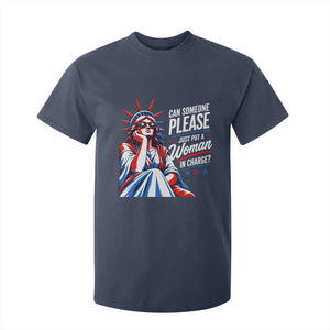 Patriotic Lady Liberty Feminist Graphic T Shirt For Kid Can Someone Please Just Put A Woman In Charge Funny Feminism