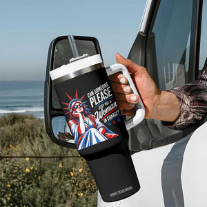 Patriotic Lady Liberty Feminist Graphic Tumbler With Handle Can Someone Please Just Put A Woman In Charge Funny Feminism