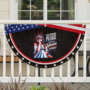 Lady Liberty Feminist Graphic Patriotic Fan Flag Can Someone Please Just Put A Woman In Charge Funny Feminism