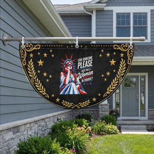 Lady Liberty Feminist Graphic Patriotic Fan Flag Can Someone Please Just Put A Woman In Charge Funny Feminism