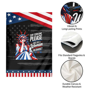 Lady Liberty Feminist Graphic Patriotic Garden Flag Can Someone Please Just Put A Woman In Charge Funny Feminism