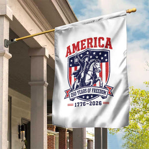 250 Years of Freedom Paul Revere Midnight Ride Garden Flag Patriotic Historical Revolution American Flag Shield
