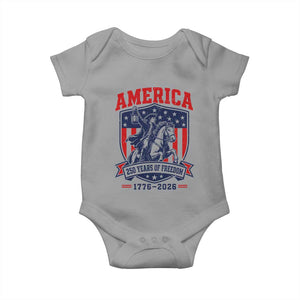 250 Years of Freedom Paul Revere Midnight Ride Baby Onesie Patriotic Historical Revolution American Flag Shield