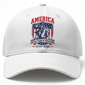 250 Years of Freedom Paul Revere Midnight Ride Baseball Cap Patriotic Historical Revolution American Flag Shield