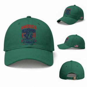 250 Years of Freedom Paul Revere Midnight Ride Baseball Cap Patriotic Historical Revolution American Flag Shield