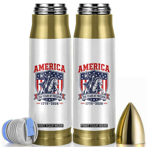 250 Years of Freedom Paul Revere Midnight Ride Bullet Tumbler Patriotic Historical Revolution American Flag Shield TS02 White Print Your Wear
