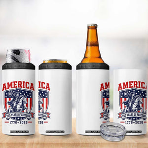 250 Years of Freedom Paul Revere Midnight Ride 4 in 1 Can Cooler Tumbler Patriotic Historical Revolution American Flag Shield TS02 Print Your Wear