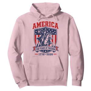 250 Years of Freedom Paul Revere Midnight Ride Hoodie Patriotic Historical Revolution American Flag Shield