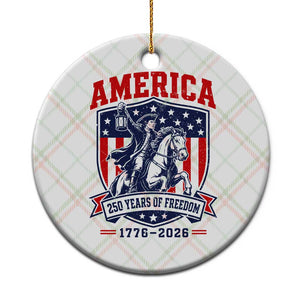 250 Years of Freedom Paul Revere Midnight Ride Ceramic Ornament Patriotic Historical Revolution American Flag Shield