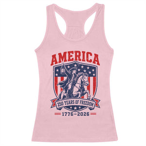 250 Years of Freedom Paul Revere Midnight Ride Racerback Tank Top Patriotic Historical Revolution American Flag Shield