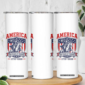 250 Years of Freedom Paul Revere Midnight Ride Skinny Tumbler Patriotic Historical Revolution American Flag Shield TS02 Print Your Wear