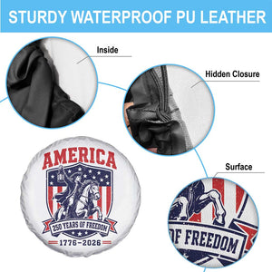 250 Years of Freedom Paul Revere Midnight Ride Spare Tire Cover Patriotic Historical Revolution American Flag Shield TS02 Print Your Wear