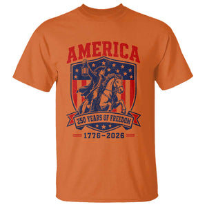 250 Years of Freedom Paul Revere Midnight Ride T Shirt Patriotic Historical Revolution American Flag Shield