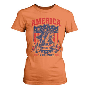 250 Years of Freedom Paul Revere Midnight Ride T Shirt For Women Patriotic Historical Revolution American Flag Shield