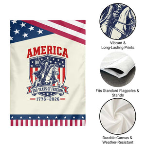 250 Years of Freedom Paul Revere Midnight Ride Patriotic Garden Flag Historical Revolution American Flag Shield
