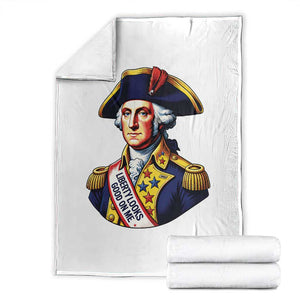 George Washington Patriotic History Graphic Throw Blanket Liberty Looks Good On Me 4th of July Founding Father Humor
