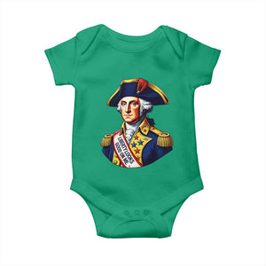 George Washington Patriotic History Graphic Baby Onesie Liberty Looks Good On Me 4th of July Founding Father Humor