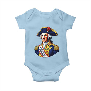 George Washington Patriotic History Graphic Baby Onesie Liberty Looks Good On Me 4th of July Founding Father Humor