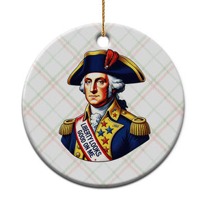 George Washington Patriotic History Graphic Ceramic Ornament Liberty Looks Good On Me 4th of July Founding Father Humor