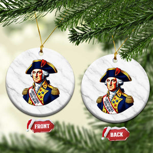 George Washington Patriotic History Graphic Ceramic Ornament Liberty Looks Good On Me 4th of July Founding Father Humor
