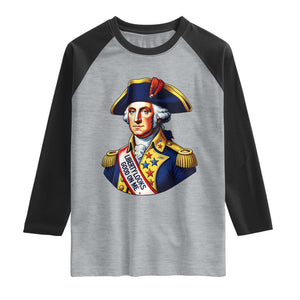 George Washington Patriotic History Graphic Raglan Shirt Liberty Looks Good On Me 4th of July Founding Father Humor